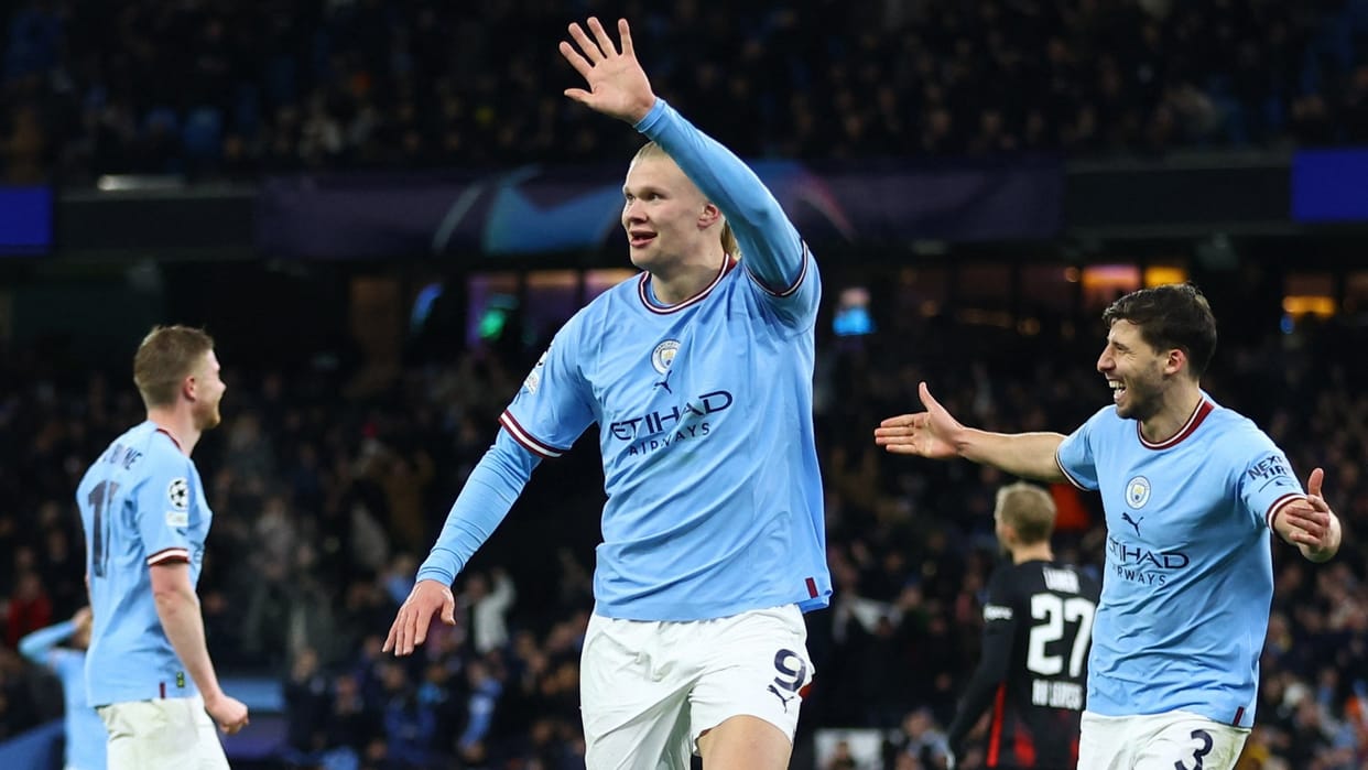 Champions League Manchester City reached quarter-finals Erling Haaland passes Messi by scoring five goals