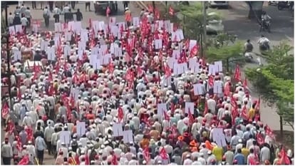 Farmers tribals marching towards Mumbai in support of demands enter Thane district