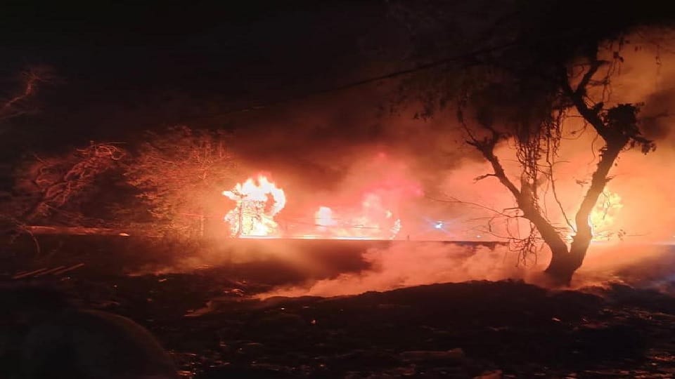 Fire in Rewari junk godown goods worth lakhs burnt