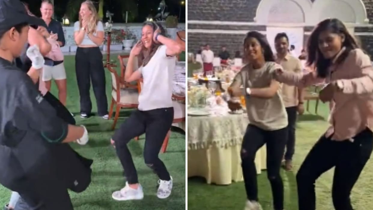 Video Jemimah Rodrigues dances with delhi capitals teammate on Chikni Chameli also dances on Diljit Dosanjh so