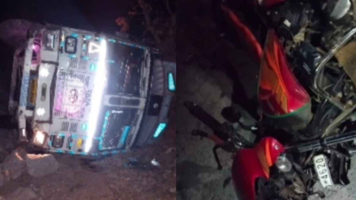 bike rider dies after being crushed by truck in chhattisgarh korba