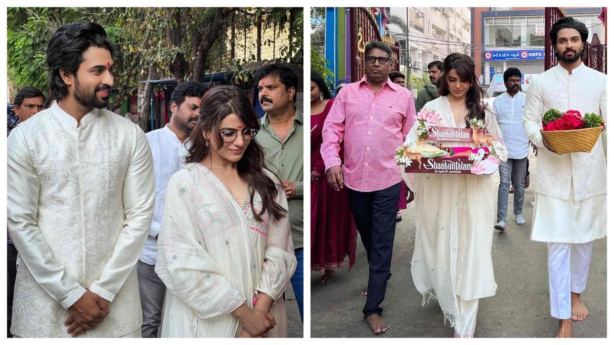 Shaakuntalam: Samantha Ruth Prabhu begins Movie promotions takes blessings at Hyderabad Peddamma Temple