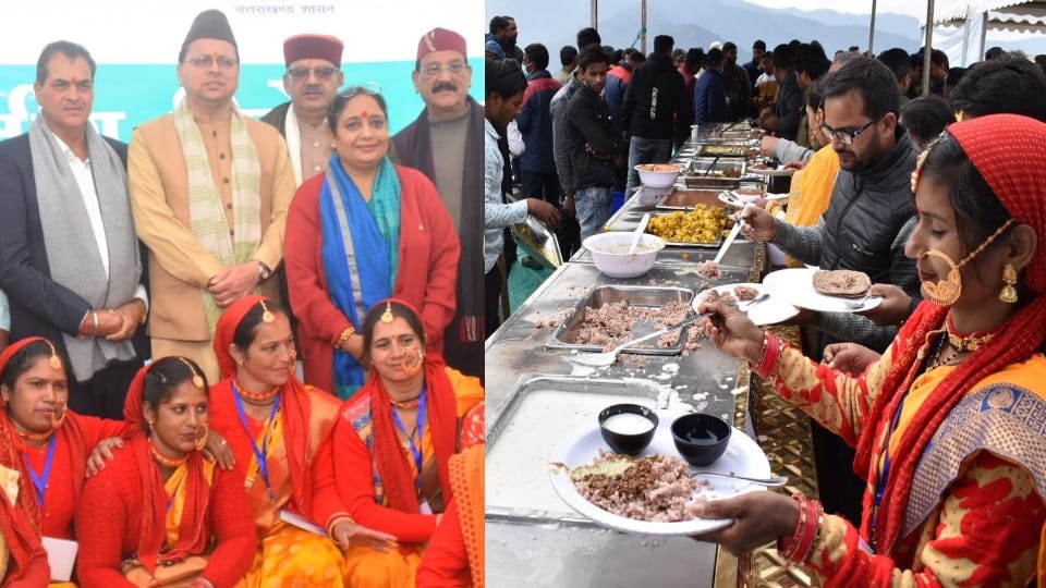 Uttarakhand Assembly Session 2023: CM Dhami Eat Millets and coarse grain Dishes in Bhararisain Ann Bhoj