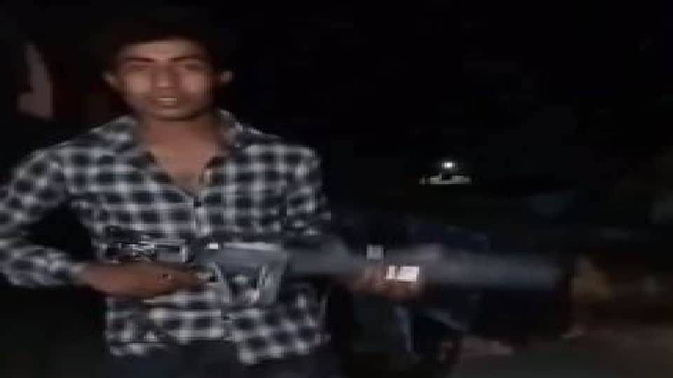 young man made reel with rifle in film style video goes viral in pilibhit