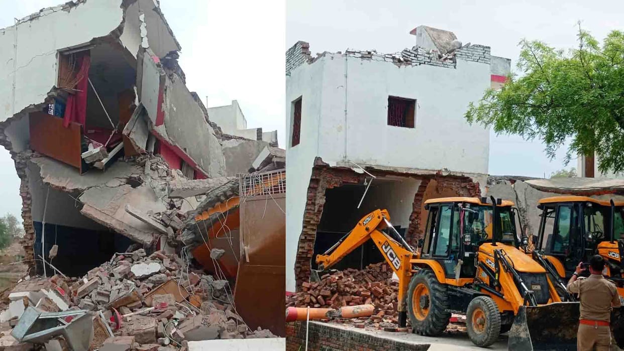 Fatehpur: Bulldozer ran on the house of history sheeter's sons
