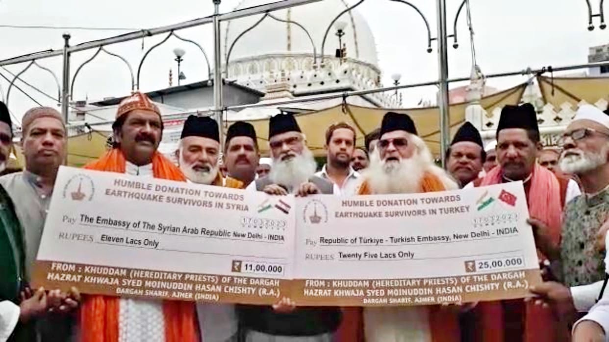 Organization Anjuman Syed Jadgan sent aid money to Turkey and Syrians