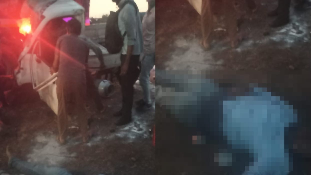 Accident in Narnaul: trola hit tempo in mandi village two died