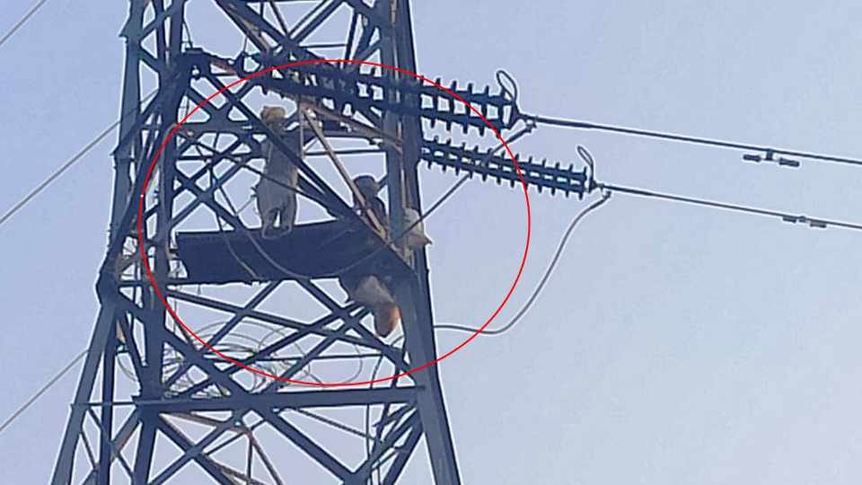 Two elderly climbed the tower in Pathankot but did not come down even after 36 hours