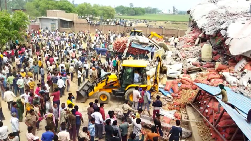 Sambhal Cold Storage Roof Collapse Many Workers Injured Rescue Operation Underway