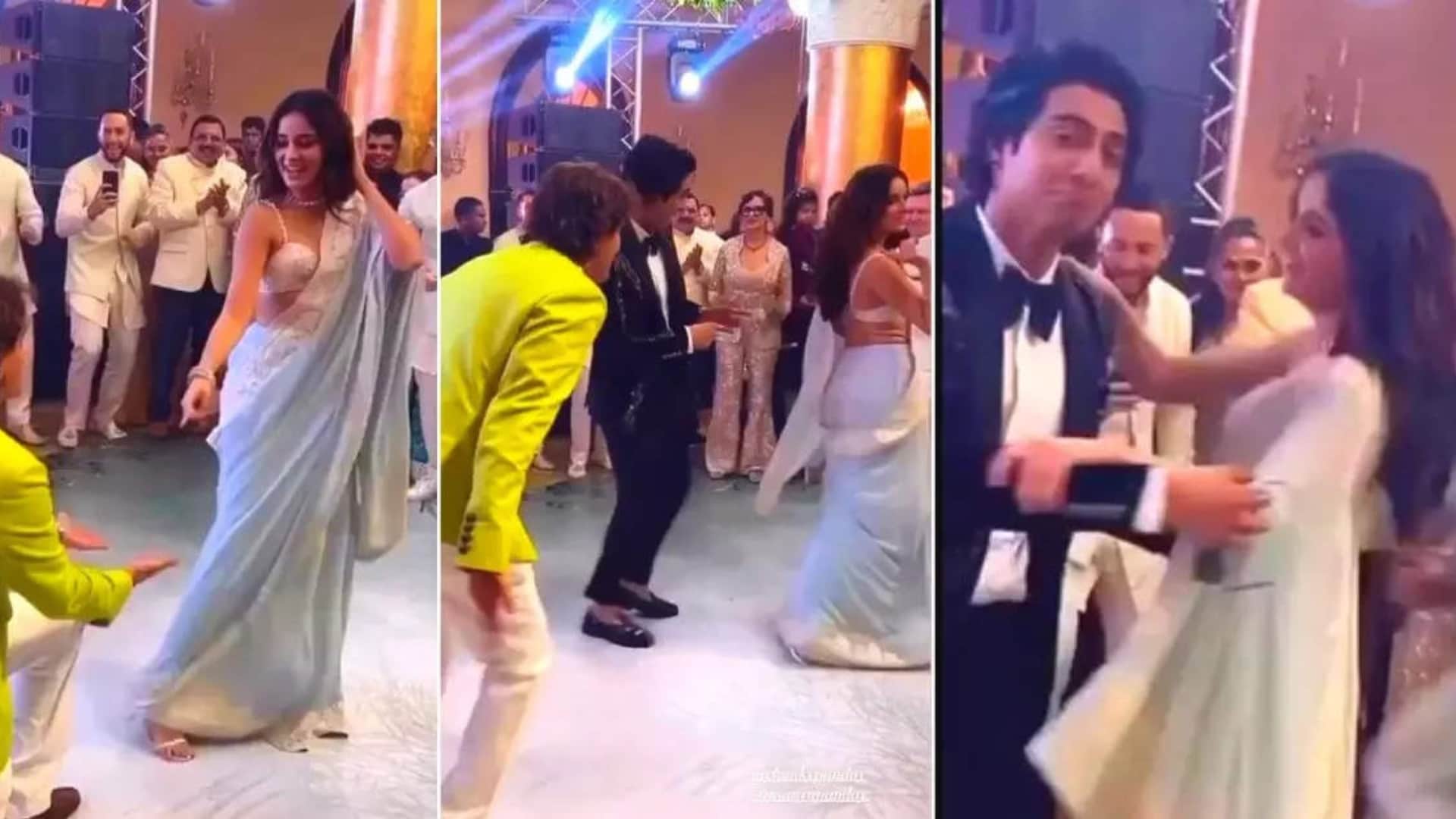 Ananya Pandey dance on Saat Samunder Paar Song With Father Chunky Pandey At Alanna Panday Ivor McCray wedding