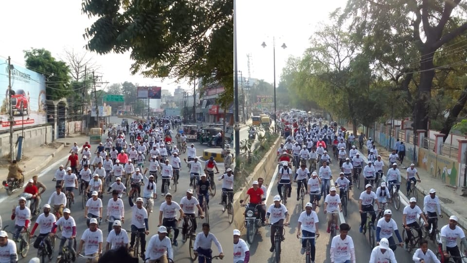 Amar Ujala and Bareilly Smart City Held Cyclothon rally for good health and environment protection