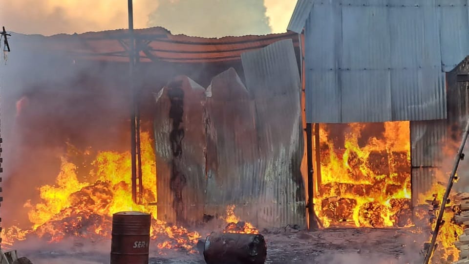 Fire broke out in a cooler part factory