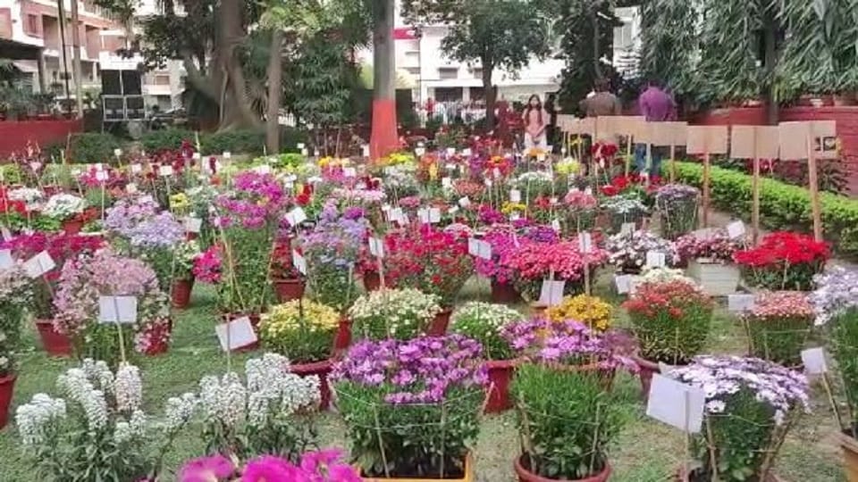 three day flower exhibition Inauguration in Amar Ujala campus in bareilly