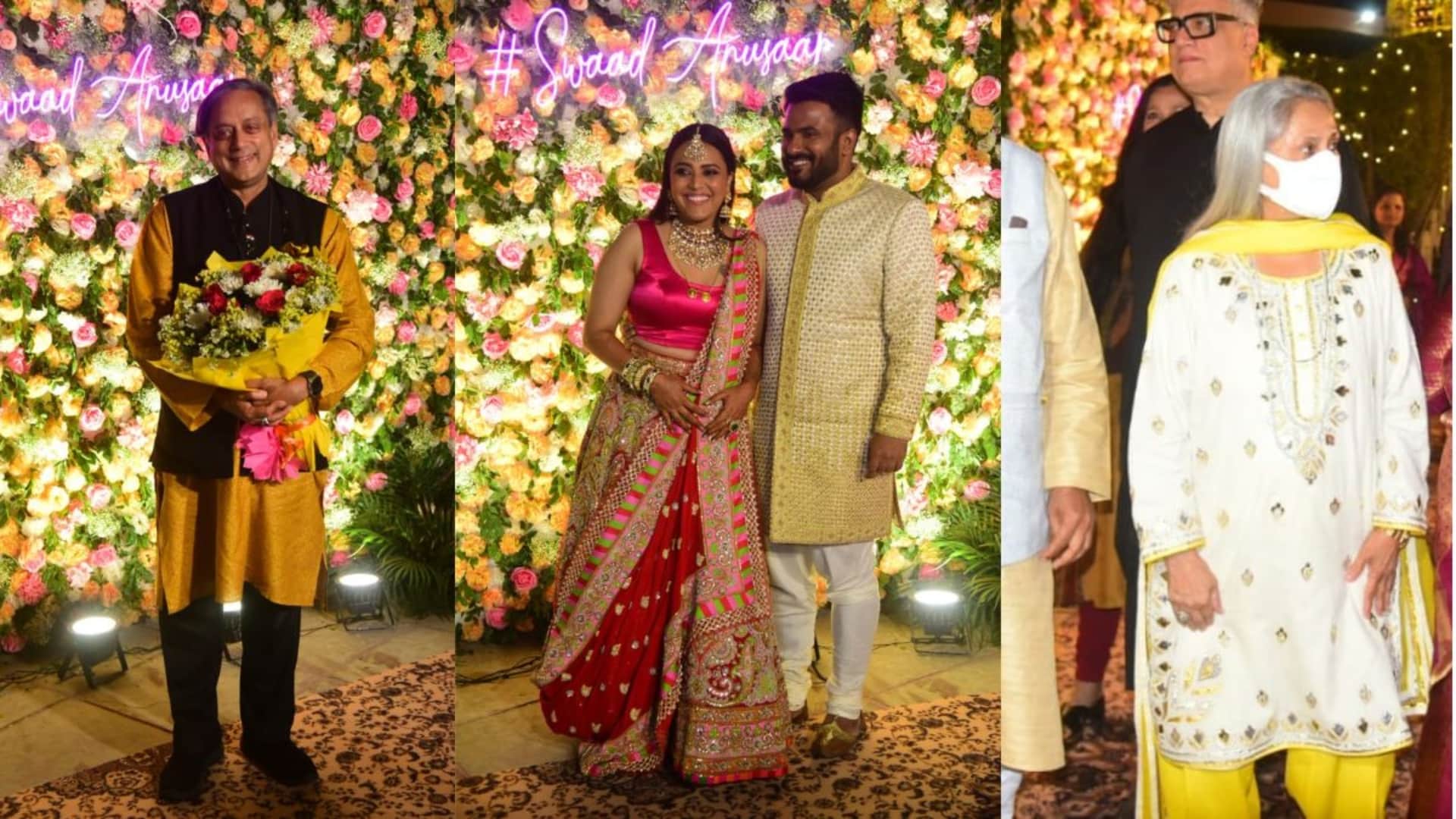Jaya Bachchan at Swara Bhasker Fahad Wedding Reception Shashi Tharoor And Rahul Gandhi Also Appear