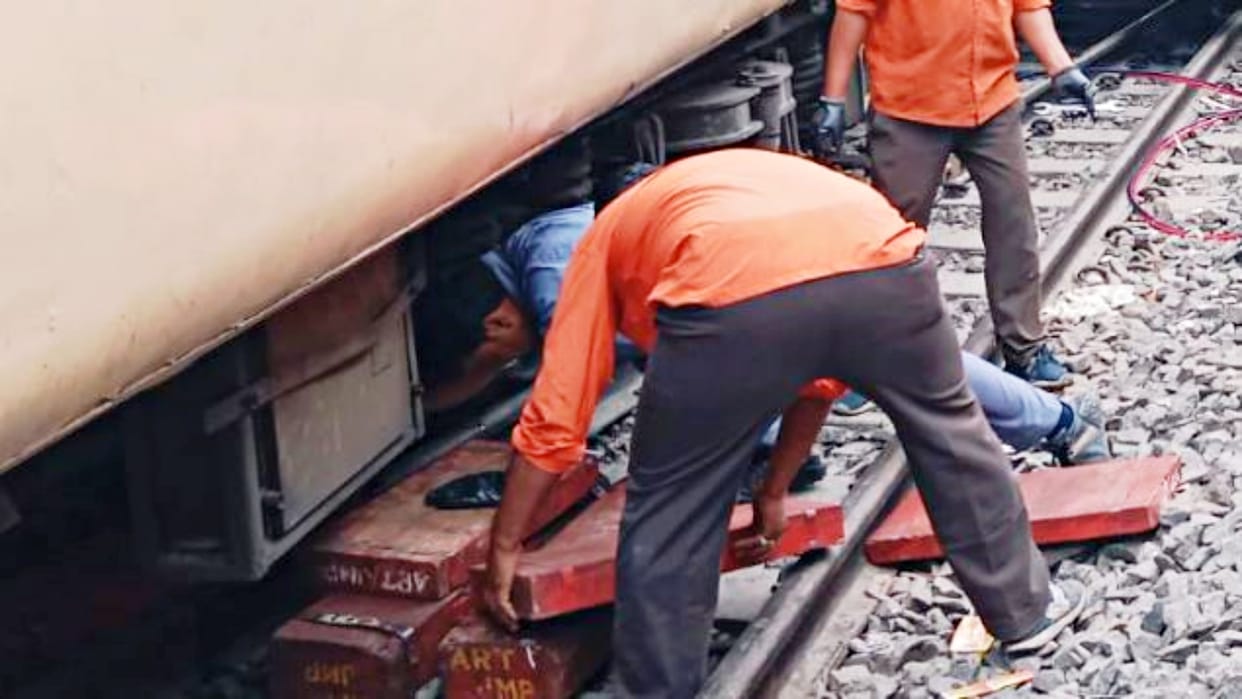 Passenger train derailed as soon as it left the yard in Munger