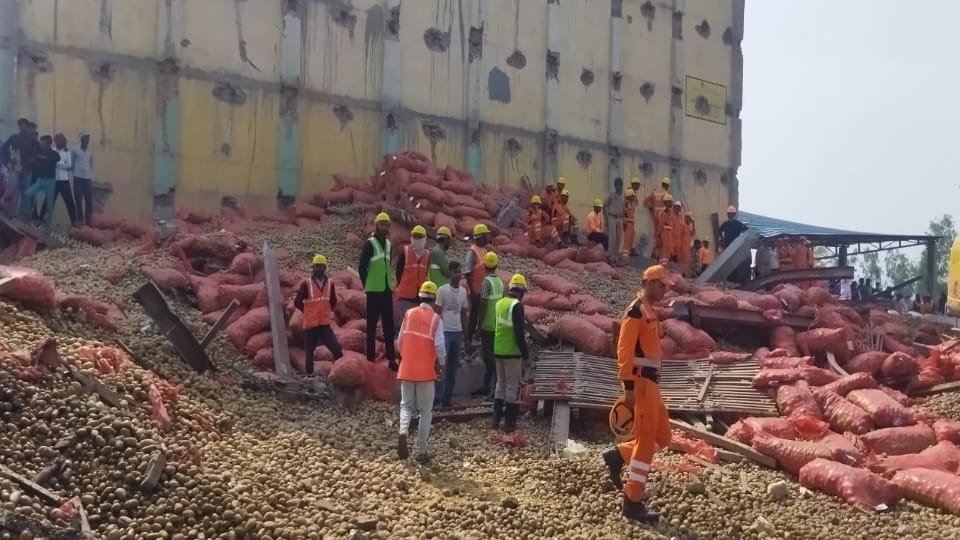 Sambhal cold store roof collapse people searching for their loved one with teary eyes