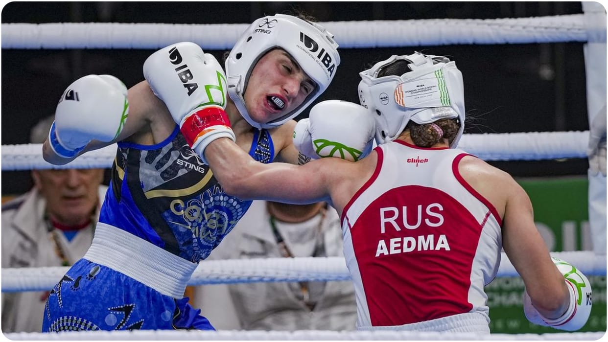 Russian And Belarusian Boxers Compete Under Their Country Flag in Women's World Championships