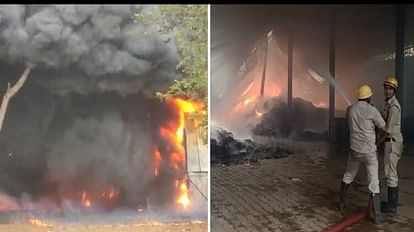 massive fire broke out at the SLRM center at Newai of Bhilai Steel Plant