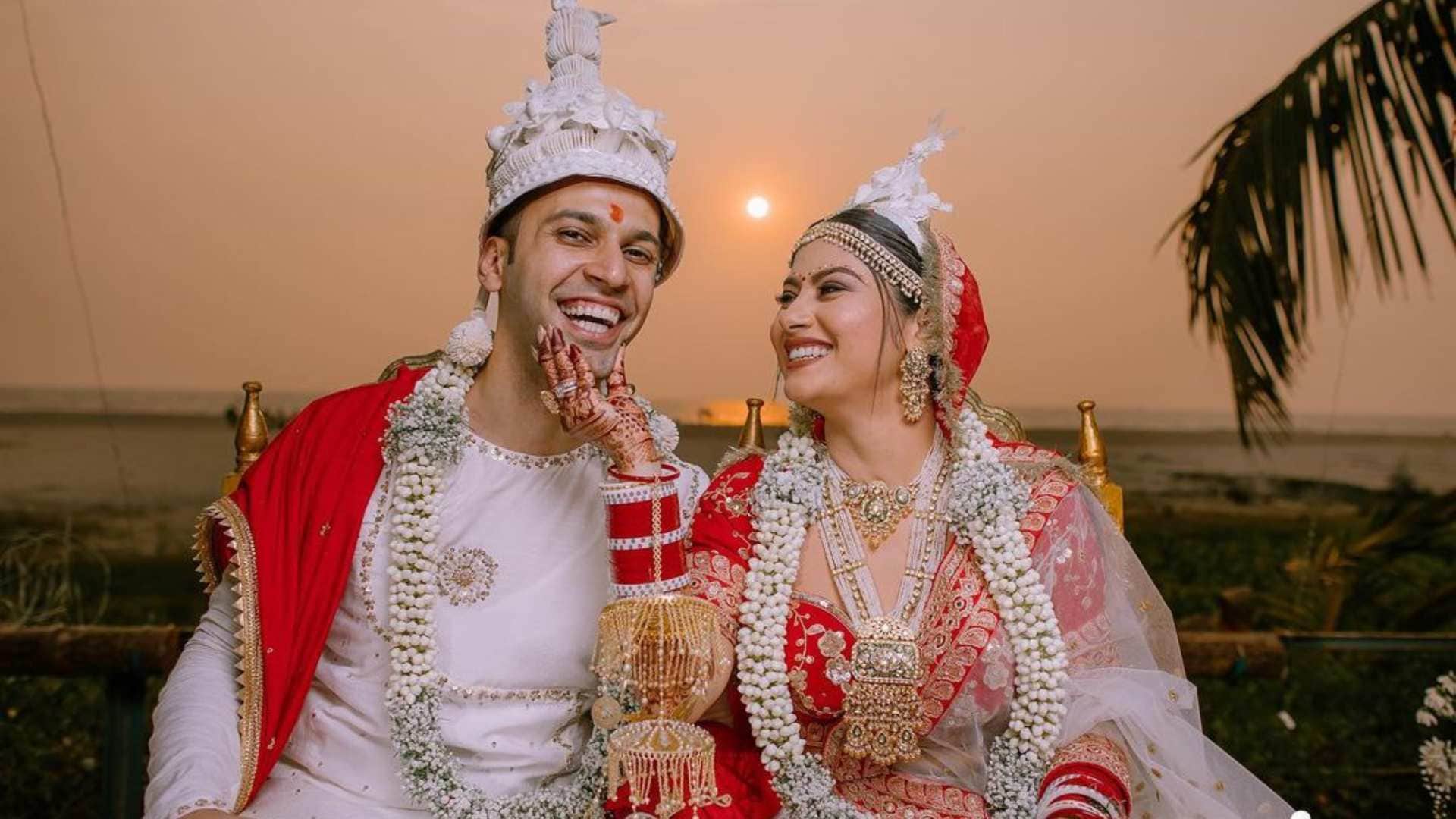 Krishna Mukherjee grand reception at her in laws house actress showed griha pravesh glimpse