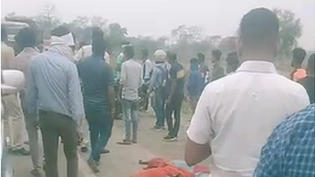 two bike riders died due to truck collision in sakti