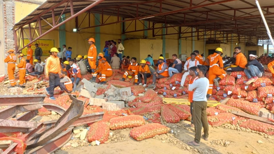 Sambhal cold storage roof collapse uncle sompal save nephew life but lost his