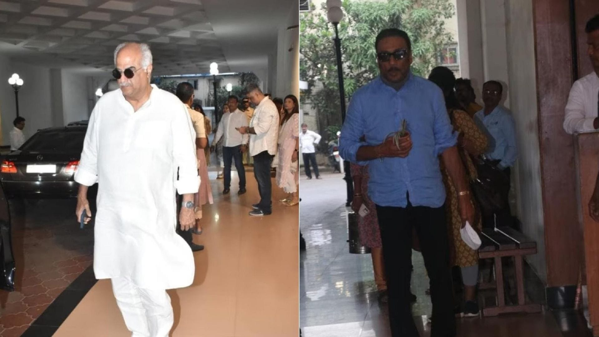 Madhuri dixit mother Snehlata Dixit Prayer Meet Jackie Shroff Vidya Balan Siddharth Roy Johnny Lever reached