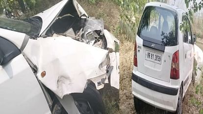 Uncontrolled car fell into canal in Sonipat guest teacher died husband and two children safe
