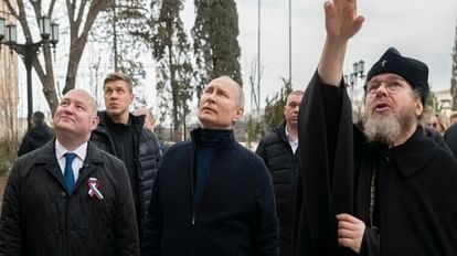 Russian President Vladimir Putin visits Crimea on anniversary of annexation from Ukraine