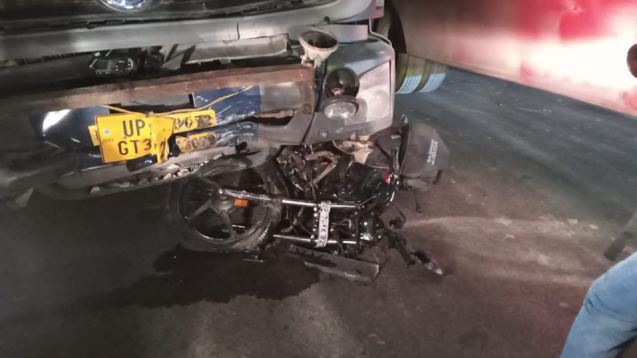 An uncontrollable dumper crushed a bike rider in Meja Road, he lost his life