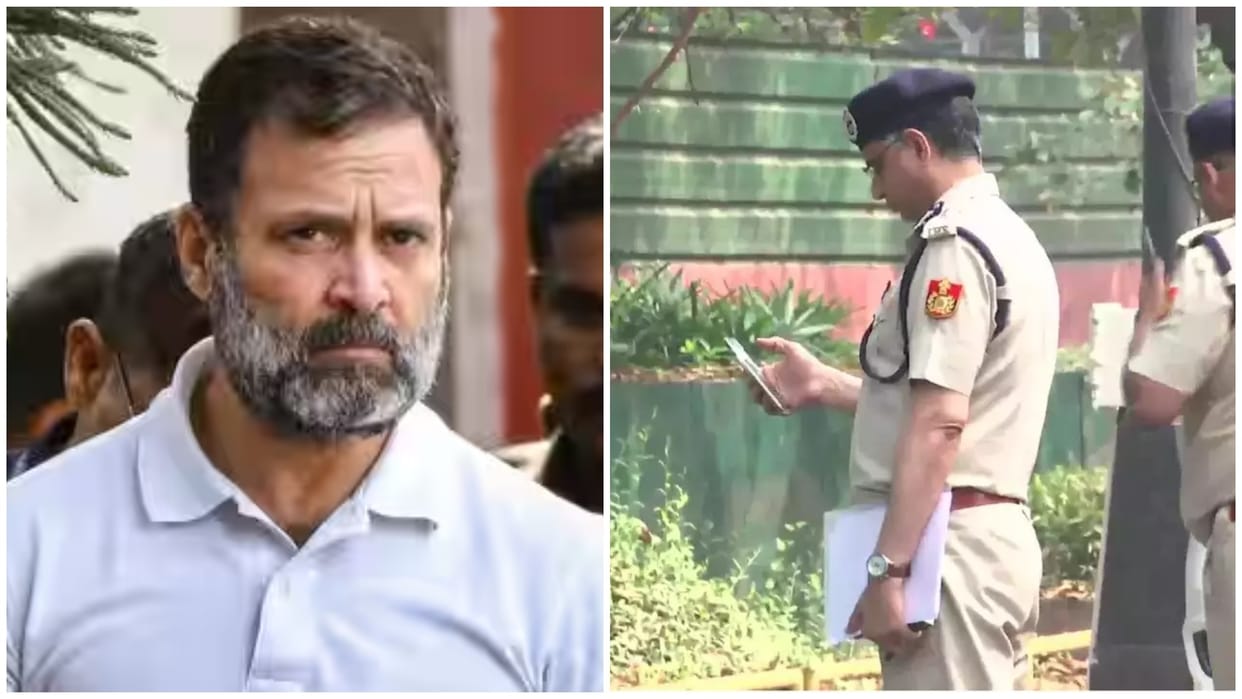 Delhi No response to notice was received then police reached Rahul Gandhi's house