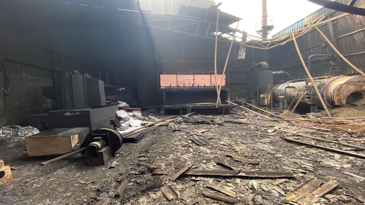 Short circuit fire in thermocol manufacturing company in Hapur