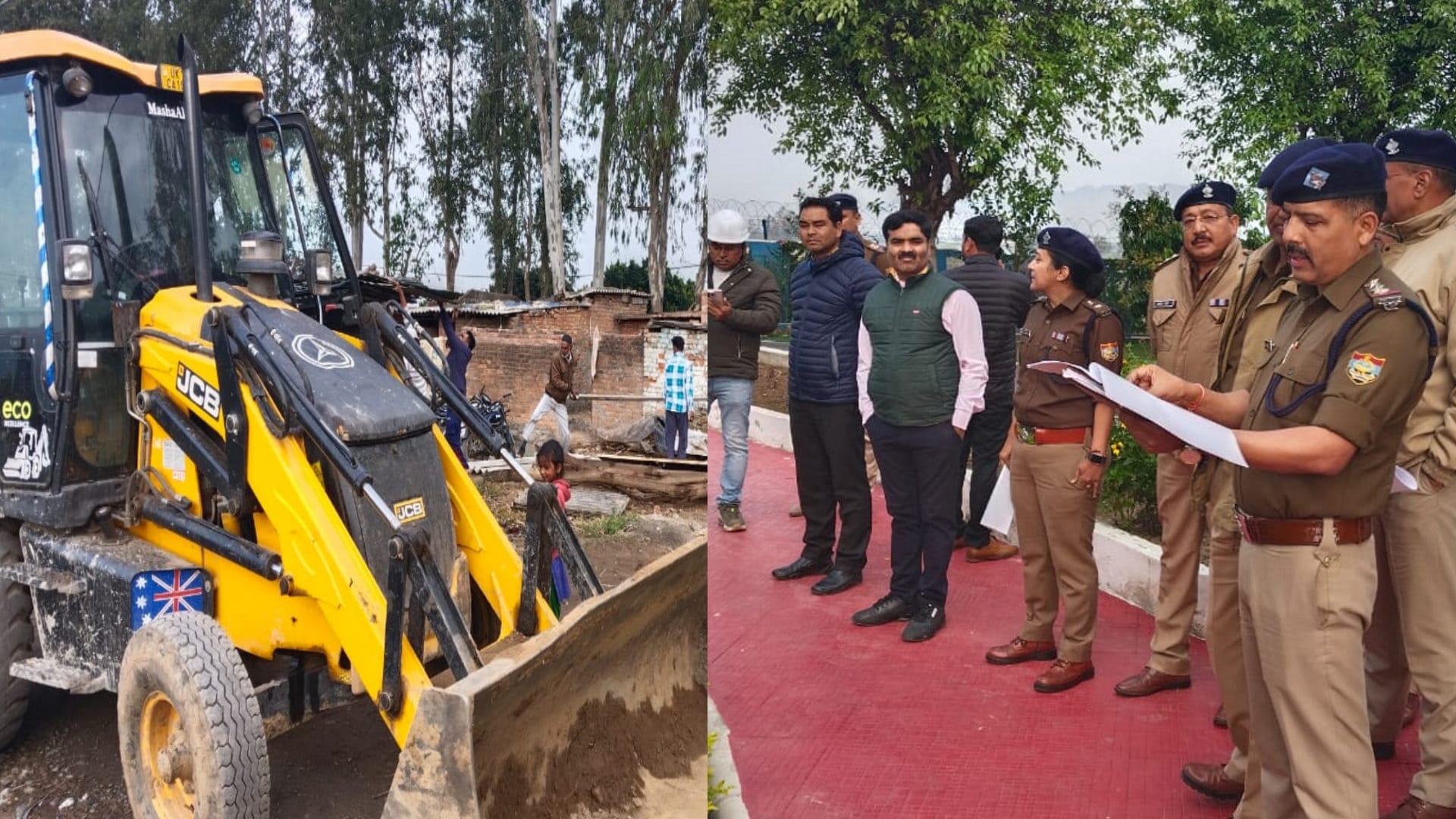 Encroachment in Vikasnagar bulldozers run on illegal occupations heavy police force deployed Dehradun