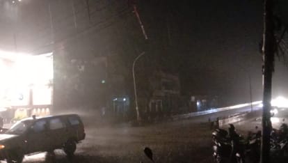 Weather Update rain and hail in varanasi temperature dropped electricity also failed