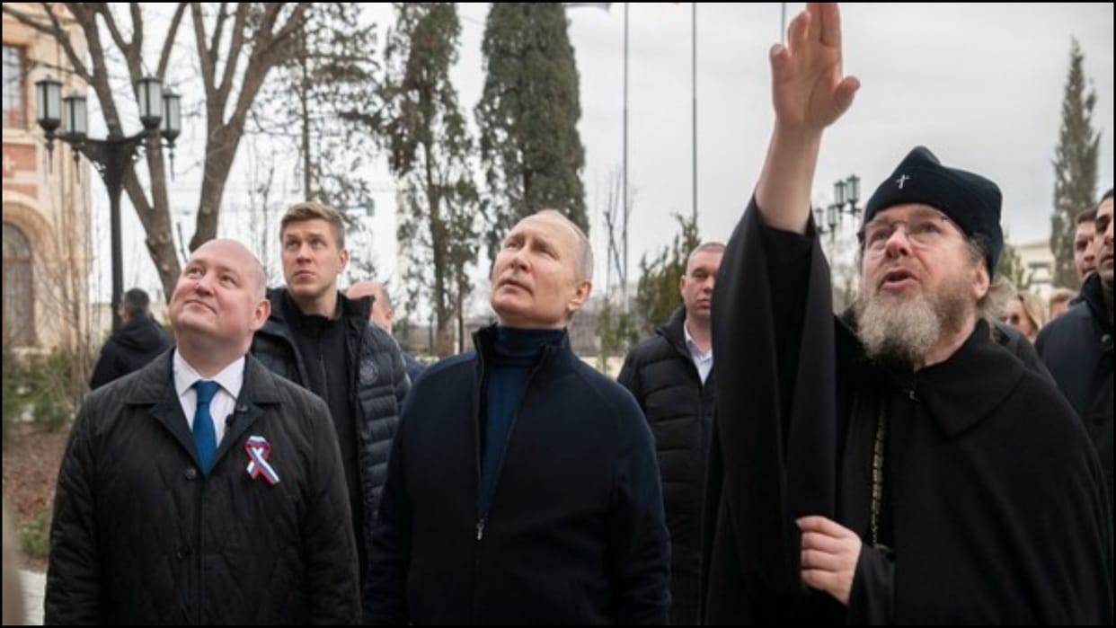 Russian President Vladimir Putin visits Crimea on anniversary of annexation from Ukraine