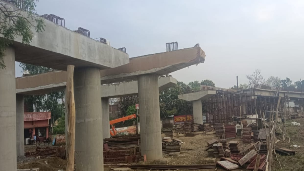 happiness of development incomplete condition of Chaurichaura Mundera Bazar Overbridge