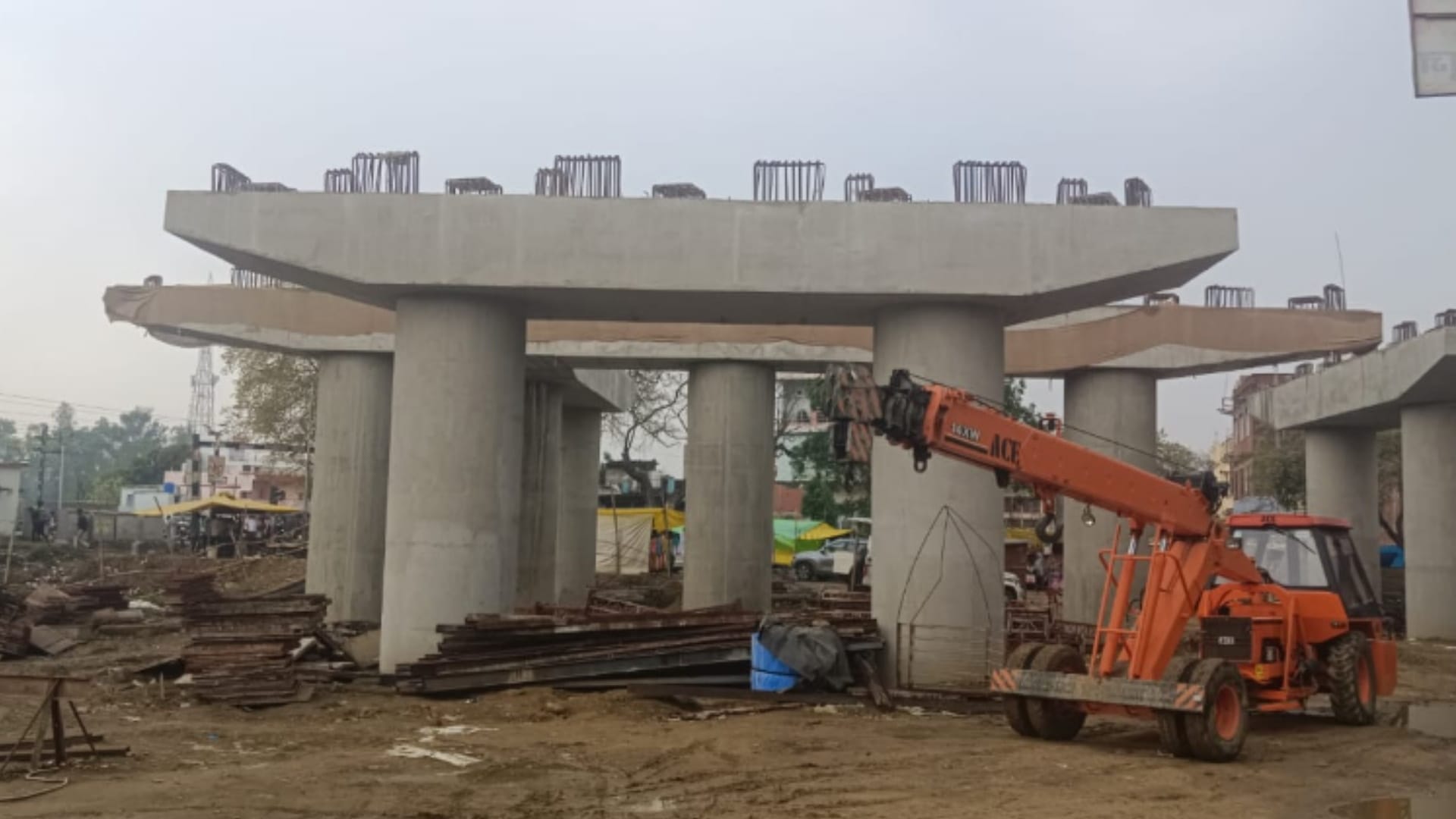 happiness of development incomplete condition of Chaurichaura Mundera Bazar Overbridge