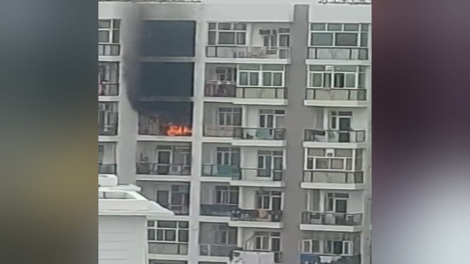 Noida fire breaks out in highrise housing society read detail