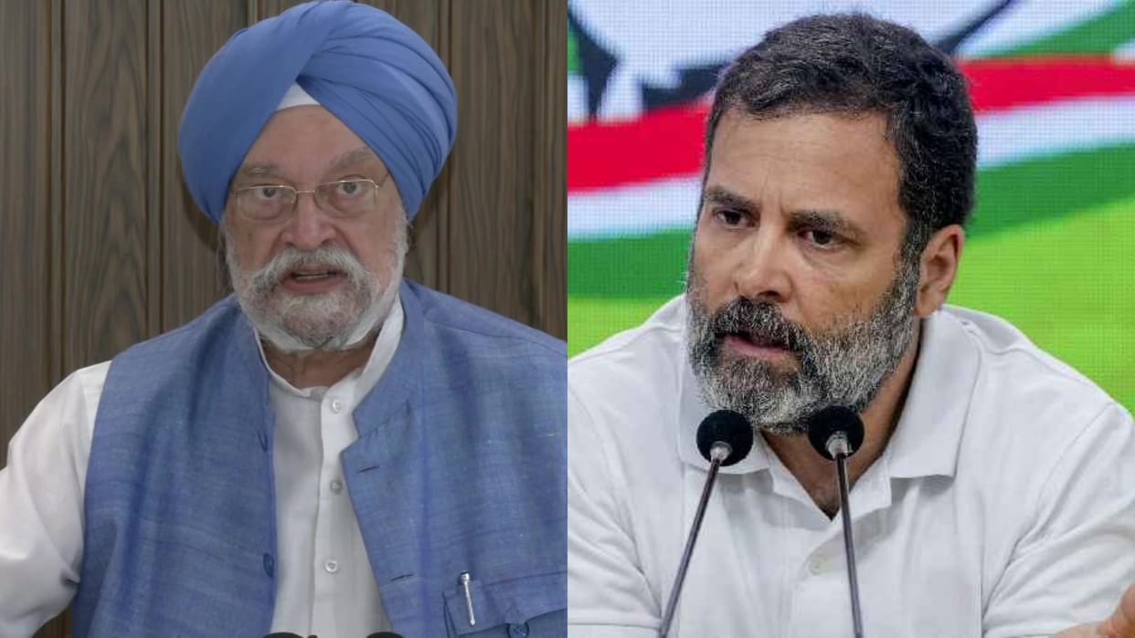 union minister hardeep puri target rahul gandhi over his britain remark remember indira gandhi tenure