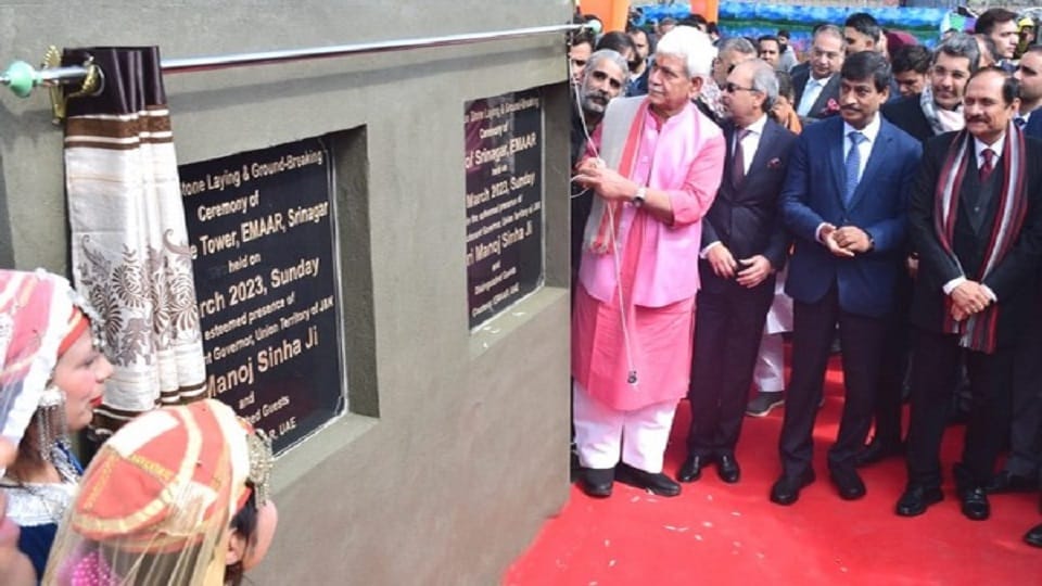 Lieutenant Governor Manoj Sinha laid foundation stone of Srinagar s first mall