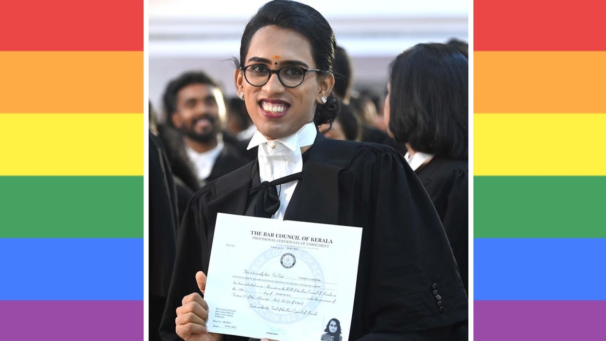 Padma Lakshmi became first transgender woman to be enrolled as an advocate with Bar Council of Kerala