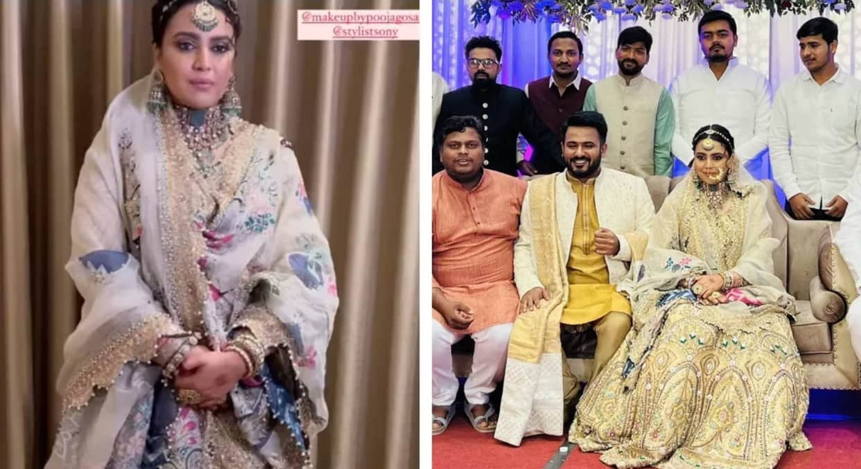 Swara Bhaskar Brutally trolled after wearing Pakistani Lehenga on her wedding reception with Fahad Ahmed