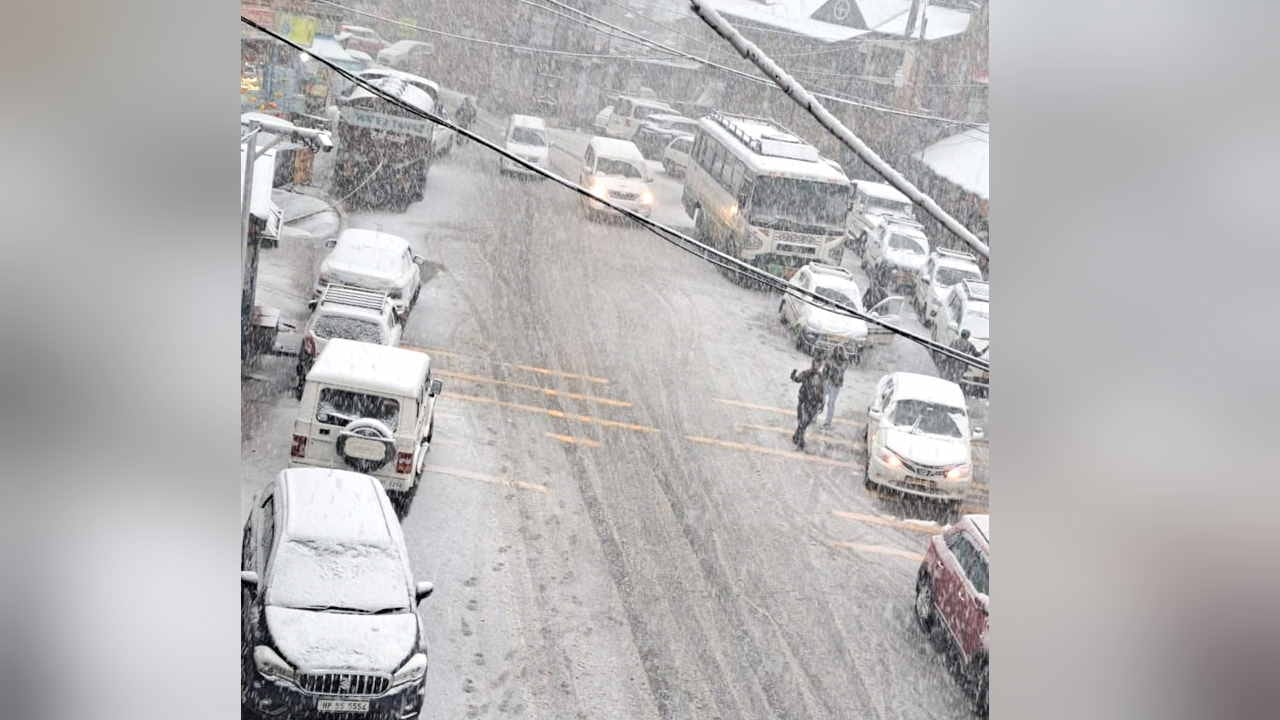 Himachal Weather update, Heavy rainfall in Shimla, snowfall in high altitude areas, hailstorm in Kasauli, see