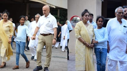 Anupam Kher Visit At Satish Kaushik Prayer Meet And he requested to everyone to stop spreading Rumors