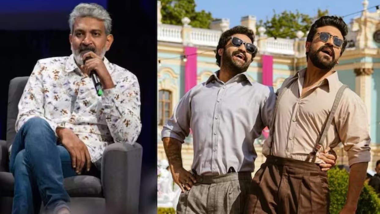 SS Rajamouli is very happy with Tesla stunning oscar 2023 winning Naatu Naatu light show shares video Watch