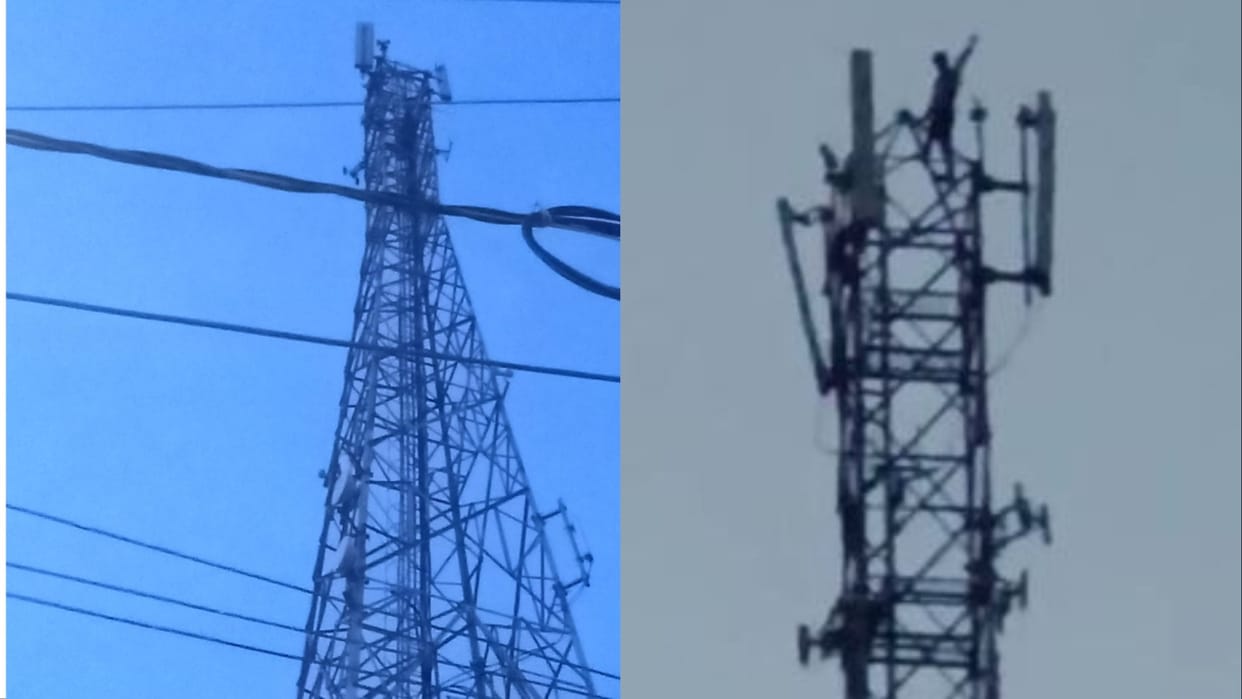Man climbs tower in Keorak village adopted by CM