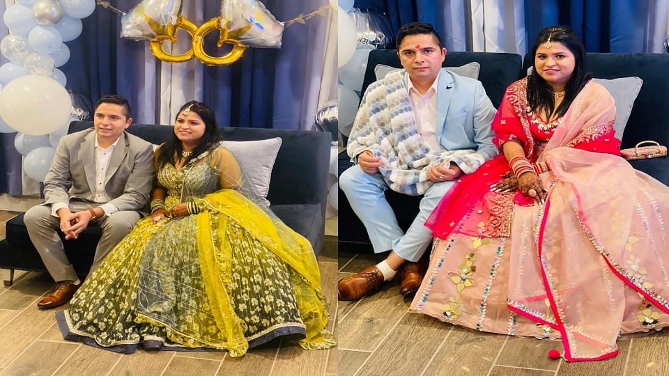 Unique wedding: bride and groom took rounds in US: relatives performed rituals in Haryana, blessings online