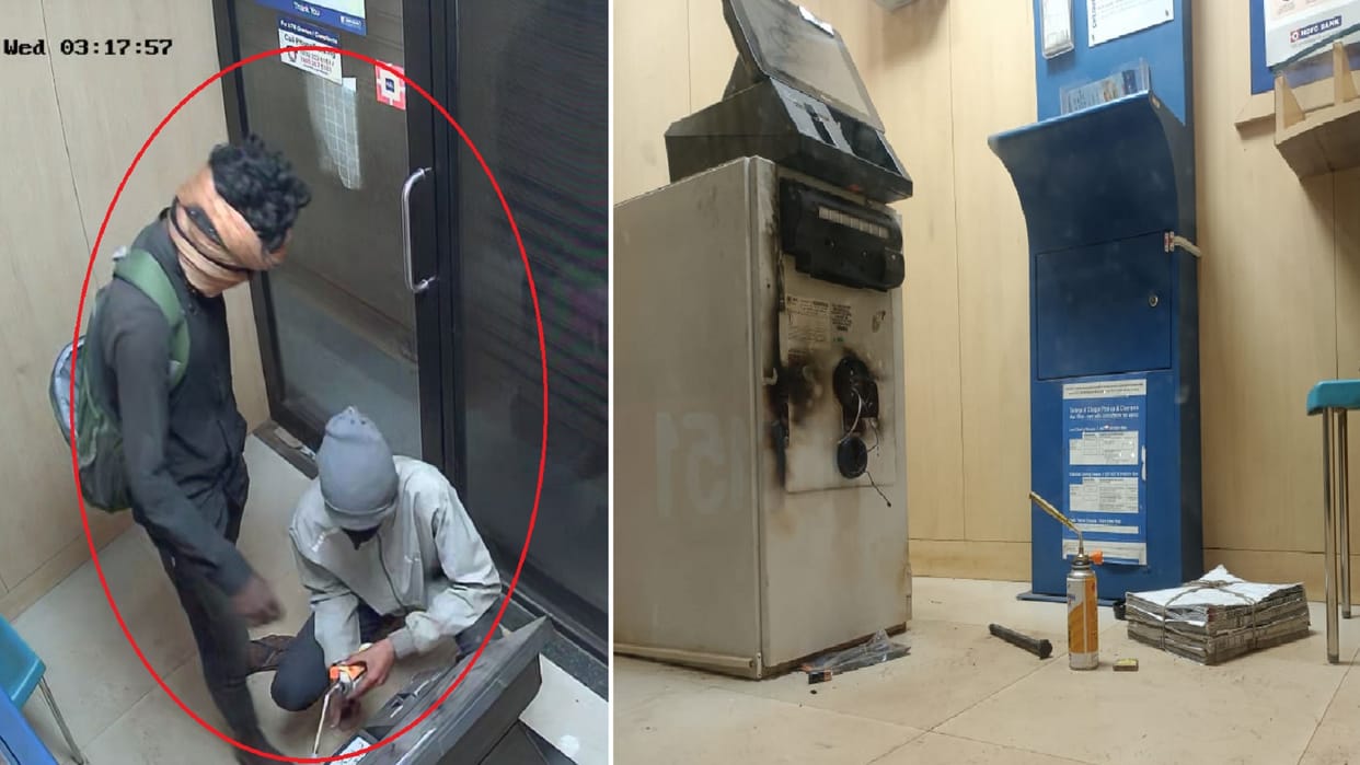 Bhilai police caught three thieves while stealing inside ATM
