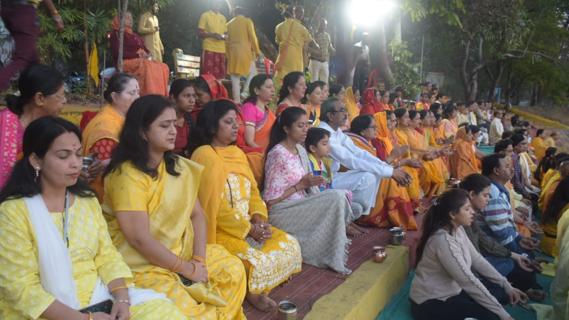 Hindu New Year is welcomed by offering Arghya to the first ray of the Sun, neem water offered to Mahakal