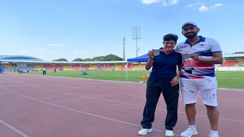 National Para Championship Pooja Mor of Jhajjar again won three silver medals