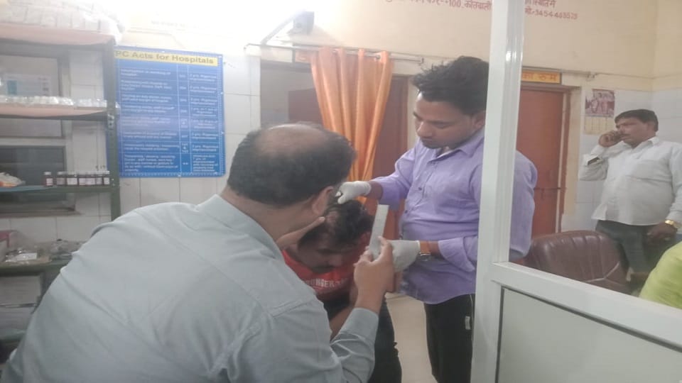 Youths beaten by falling on the ground for dancing in Parshuram Shobhayatra